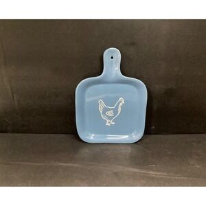 Ankyo Blue Ceramic CHICKEN Serving Platter 7 1/4 x 10